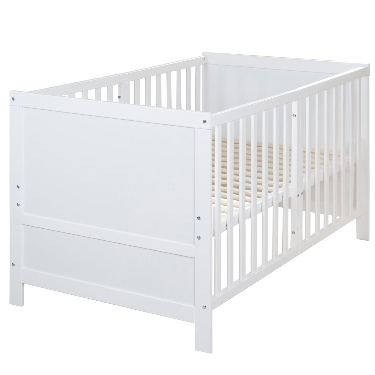 Kombi-Kinderbett EASY SLEEP 70x140 inkl. Umbauecken - Holz weiß lackiert – Freisteller (1/17)