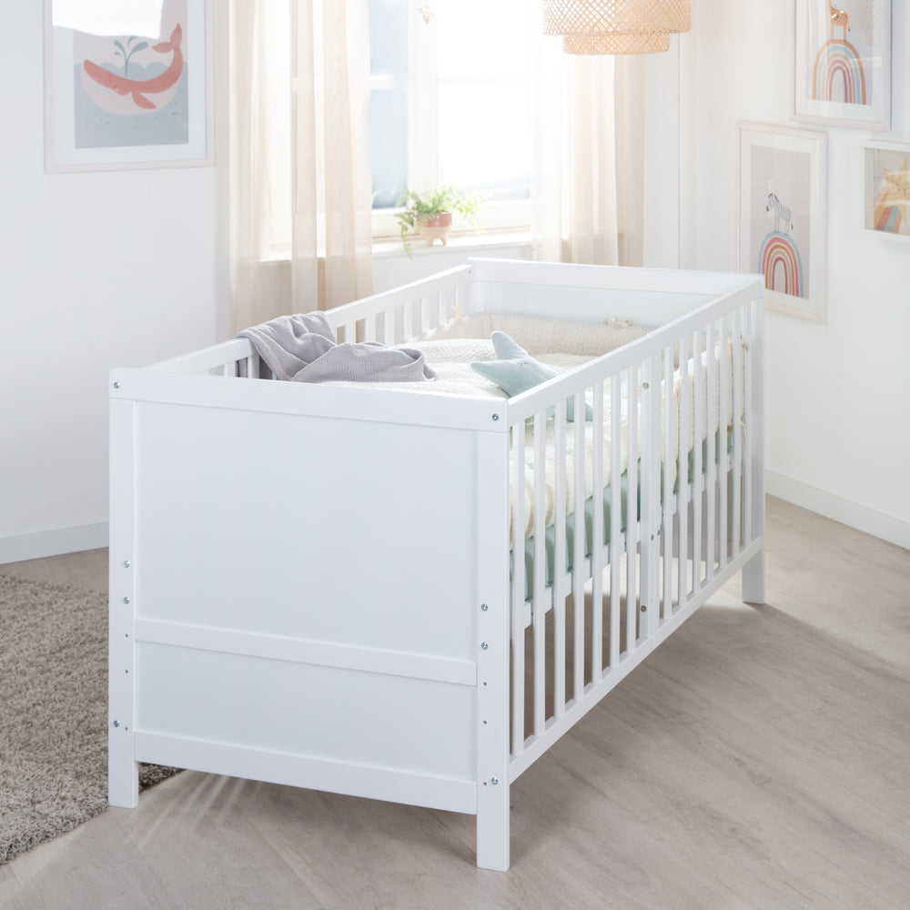 Lit enfant combiné EASY SLEEP 70x140 incl. coins de transformation - Bois blanc laqué – Photo d'ambiance (2/17)