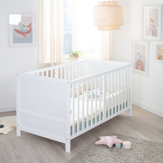 Lit enfant combiné EASY SLEEP 70x140 incl. coins de transformation - Bois blanc laqué – Photo d'ambiance (10/17)