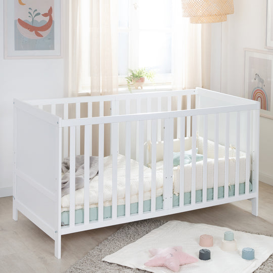 Lit enfant combiné EASY SLEEP 70x140 incl. coins de transformation - Bois blanc laqué – Photo d'ambiance (11/17)