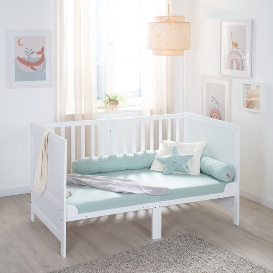 Lit enfant combiné EASY SLEEP 70x140 incl. coins de transformation - Bois blanc laqué – Photo d'ambiance (3/17)