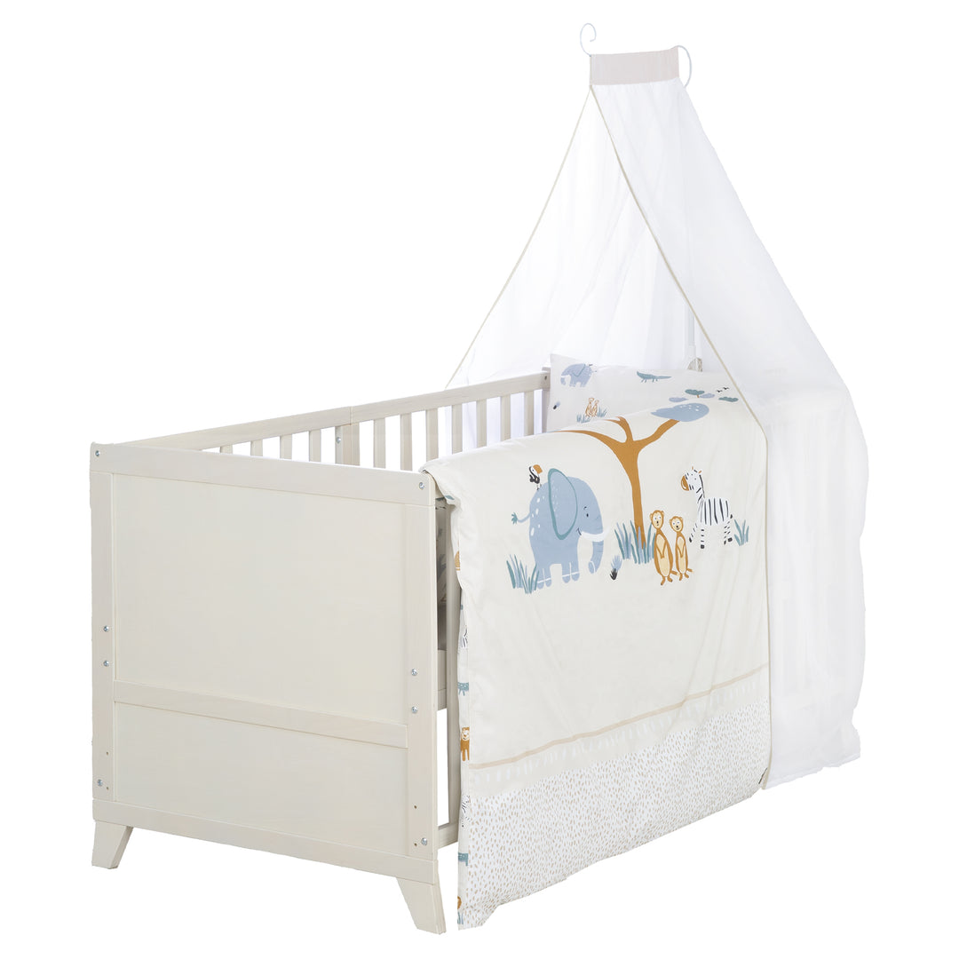 Babybettset 'Savanna Friends' 70 x 140 inkl. kompletter Ausstattung - Naturgrau / Beige – Freisteller (1/17)