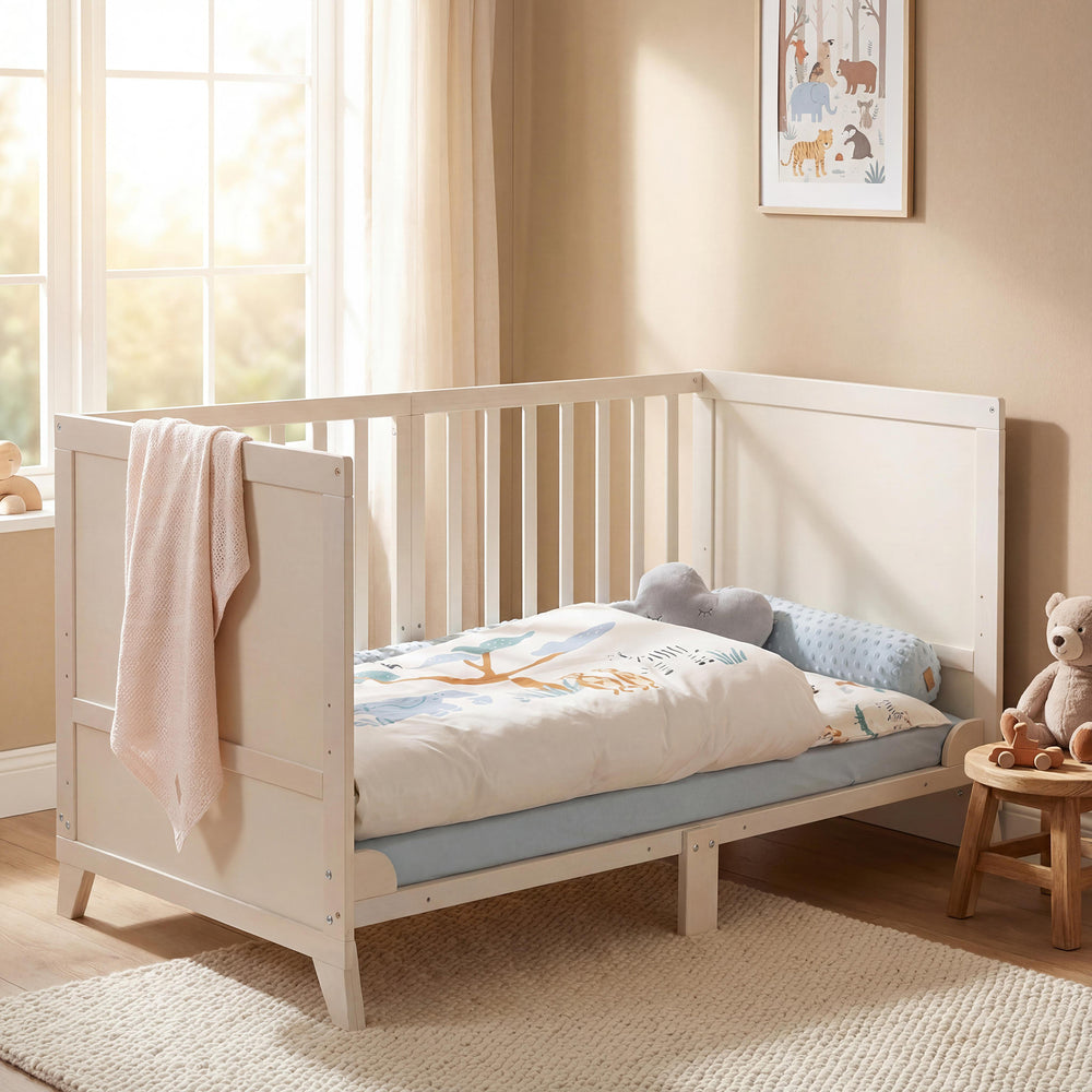 Babybettset 'Savanna Friends' 70 x 140 inkl. kompletter Ausstattung - Naturgrau / Beige – Milieubild (2/17)