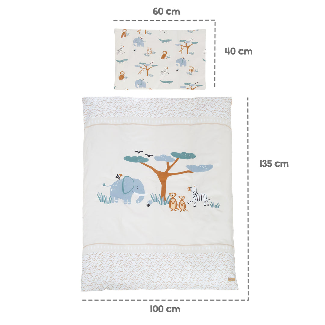 Babybettset 'Savanna Friends' 70 x 140 inkl. kompletter Ausstattung - Weiß / Beige – Infografik (13/17)