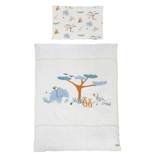 Babybettset 'Savanna Friends' 70 x 140 inkl. kompletter Ausstattung - Weiß / Beige – Freisteller (14/17)