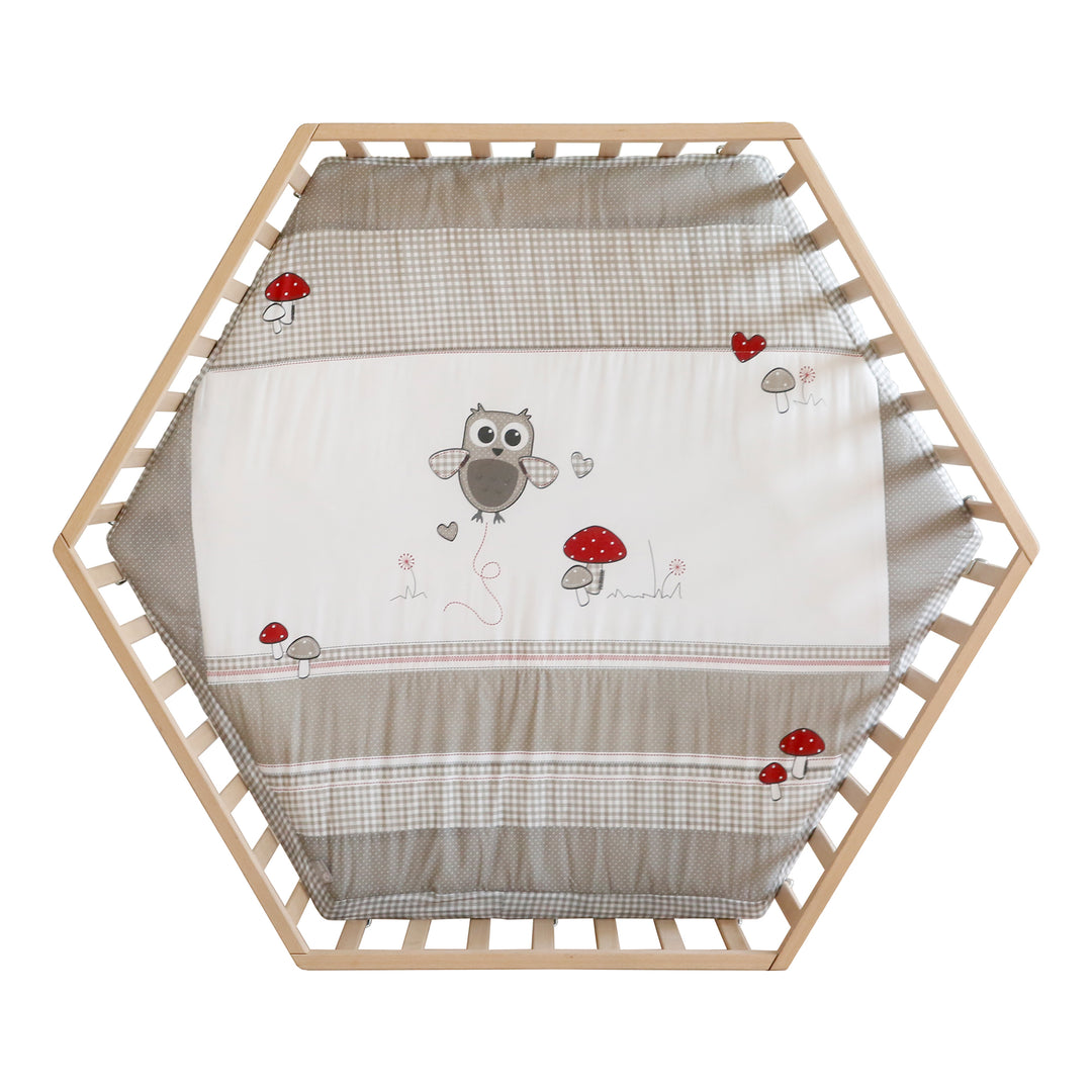 Playpen Hexagonal incl. Protective Insert 'Adam & Owl' - Wood Natural – Cutout (5/11)