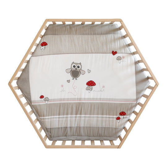 Playpen Hexagonal incl. Protective Insert 'Adam & Owl' - Wood Natural – Cutout (5/11)