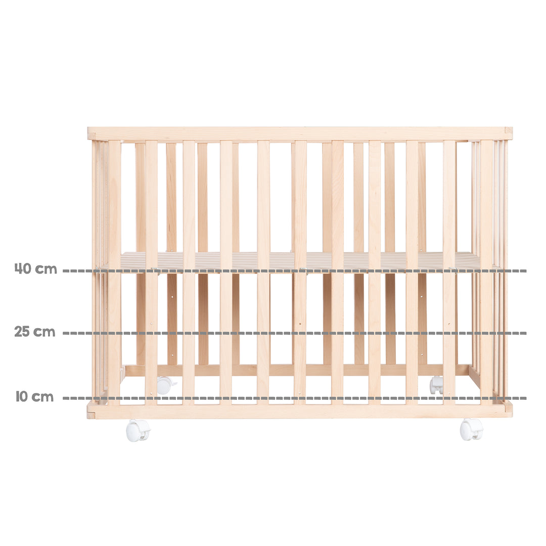 Parc 75 x 100 incl. tapis de parc 'Sternenzauber gris' - Bois naturel – Infographie (11/14)