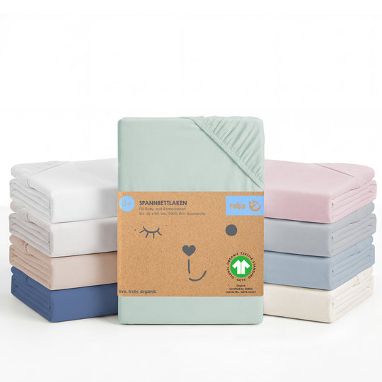 Spannbettlaken 'Lil Planet' - Single Jersey - Bio-Baumwolle - Frosty Green – Produktbild (1/14)
