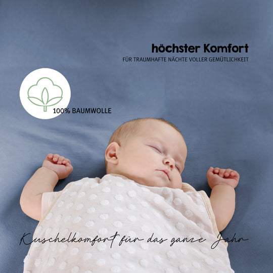 Spannbettlaken 'Seashells Indigo' - GOTS & Oeko Tex 100 zertifiziert - Jersey - Blau – Milieubild (4/10)