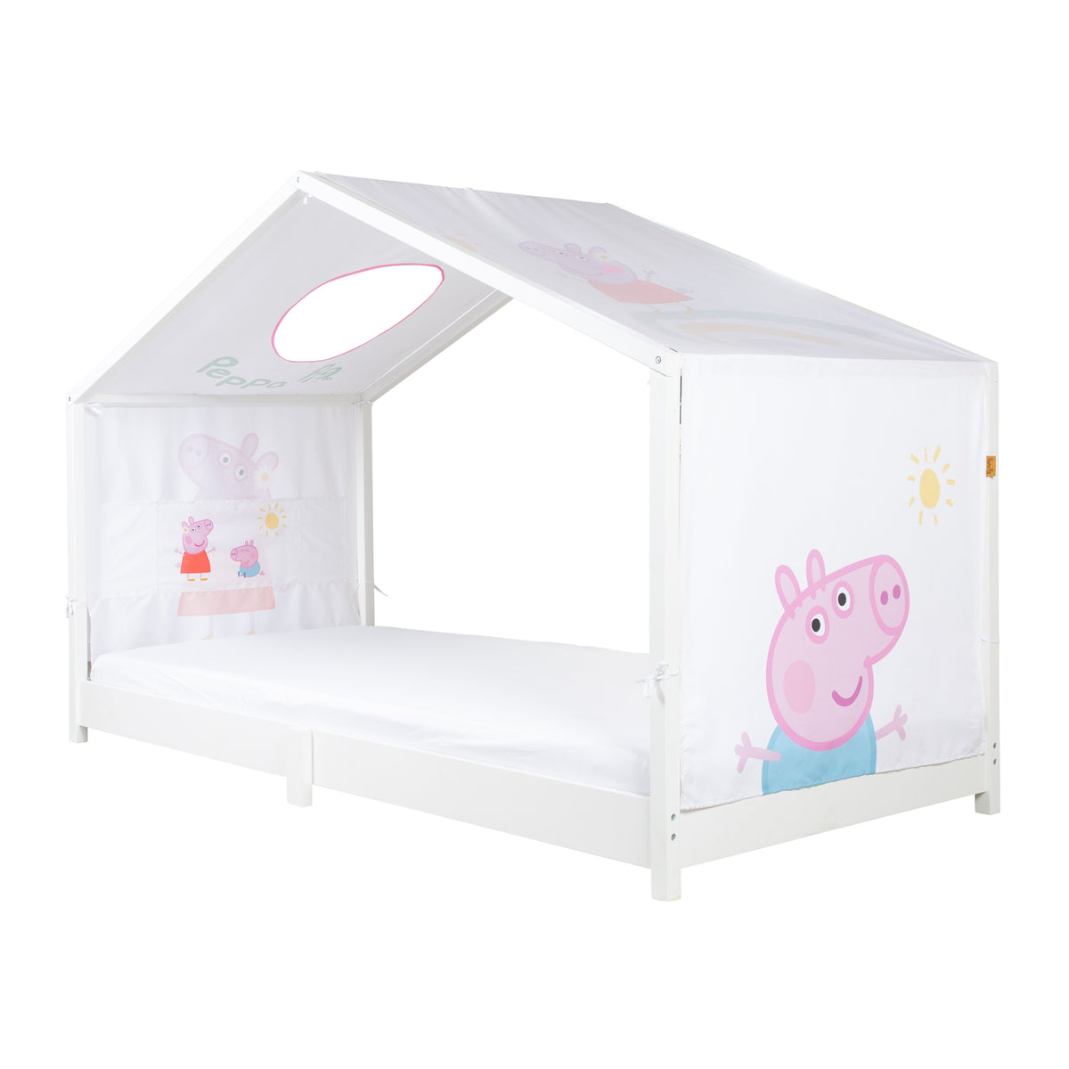 Funda para cama casita 90 x 200 cm 'Peppa Pig' - Rosa / blanco – Infografía (1/14)