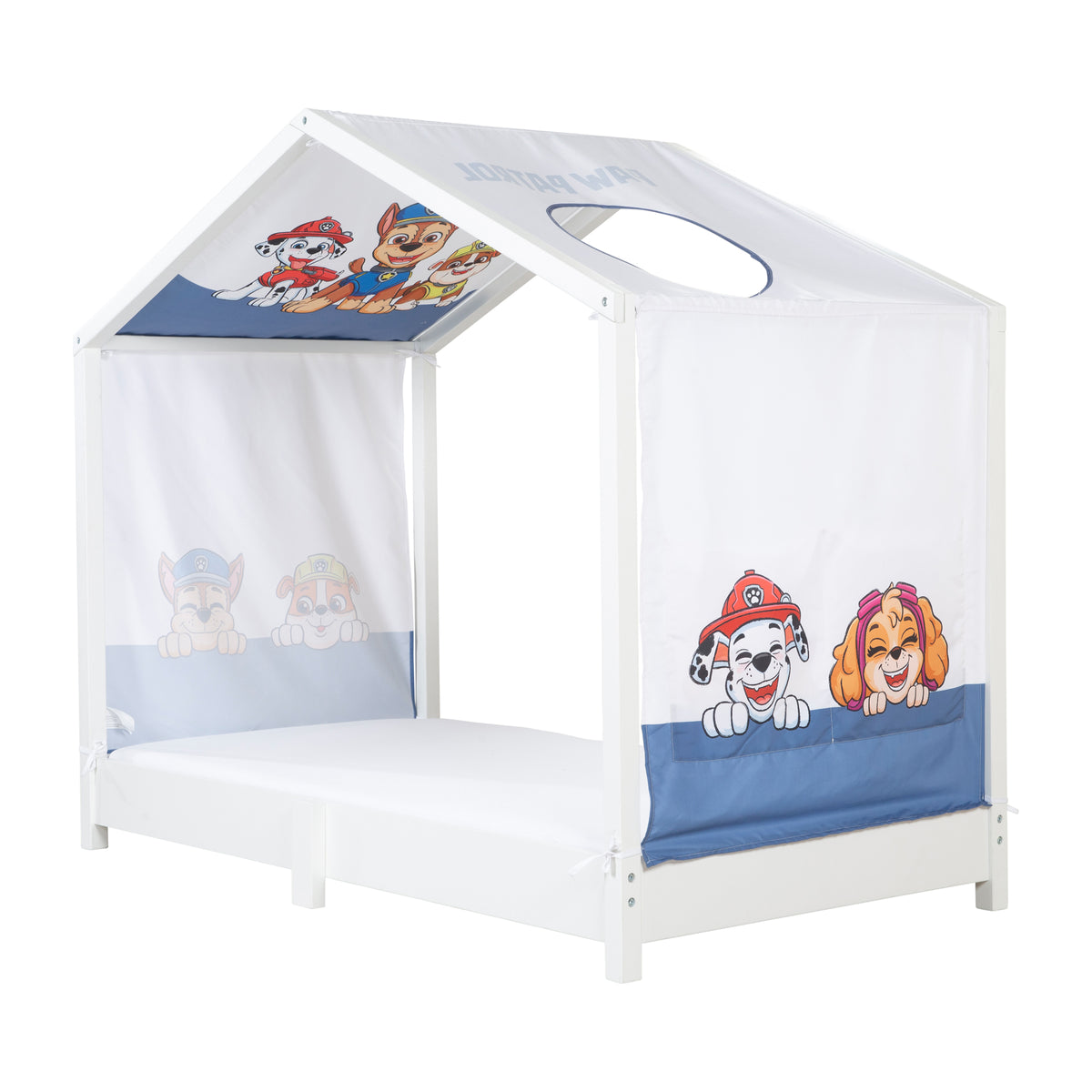 Copertura per letto a casetta 70 x 140 cm 'Paw Patrol' - Bianco / blu – Ritaglio (1/9)