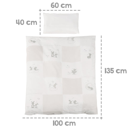 Komplettbettset 'Fox & Bunny' 70 x 140 cm inkl. Ausstattung – Infografik (6/8)