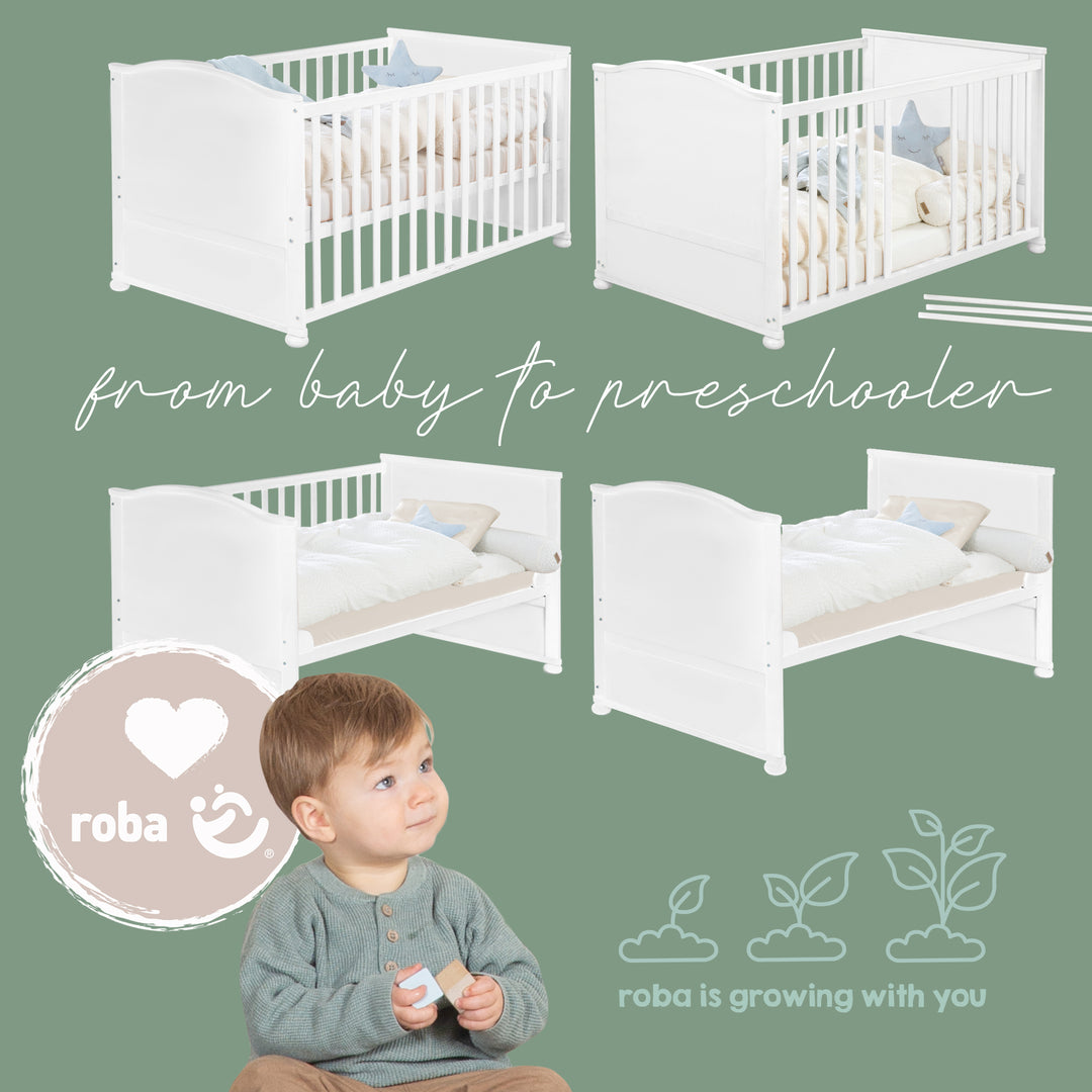 Ensemble de lit 70 x 140 cm 'Woodland Buddies' - Lit enfant évolutif avec accessoires - Couleurs douces – Infographie (13/20)