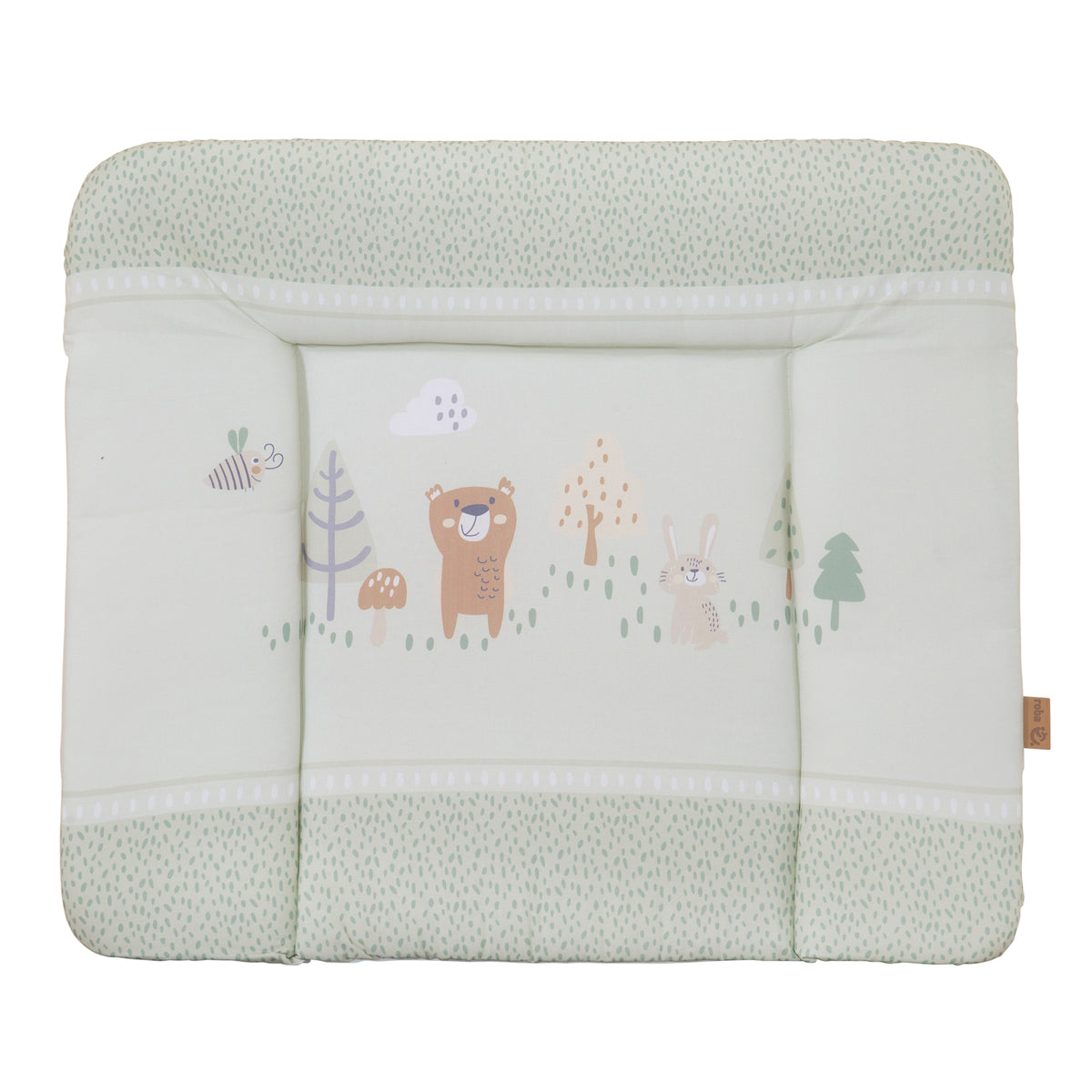Materassino fasciatoio 'Woodland Buddies' - 85 x 75 cm - Rivestito in PU - Verde pastello – Ritaglio (1/9)