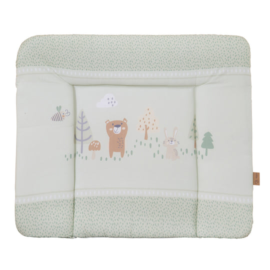 Matelas à langer 'Woodland Buddies' - 85 x 75 cm - Revêtu de PU - Vert pastel – Détourage (1/9)