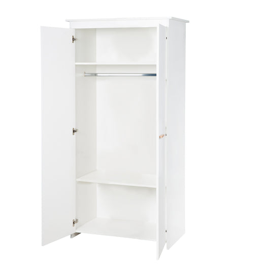 Zimmer Set 'Lilo' - Kombi-Bett 70x140 + Wickelkommode + Kleiderschrank - Weiß – Freisteller (17/19)