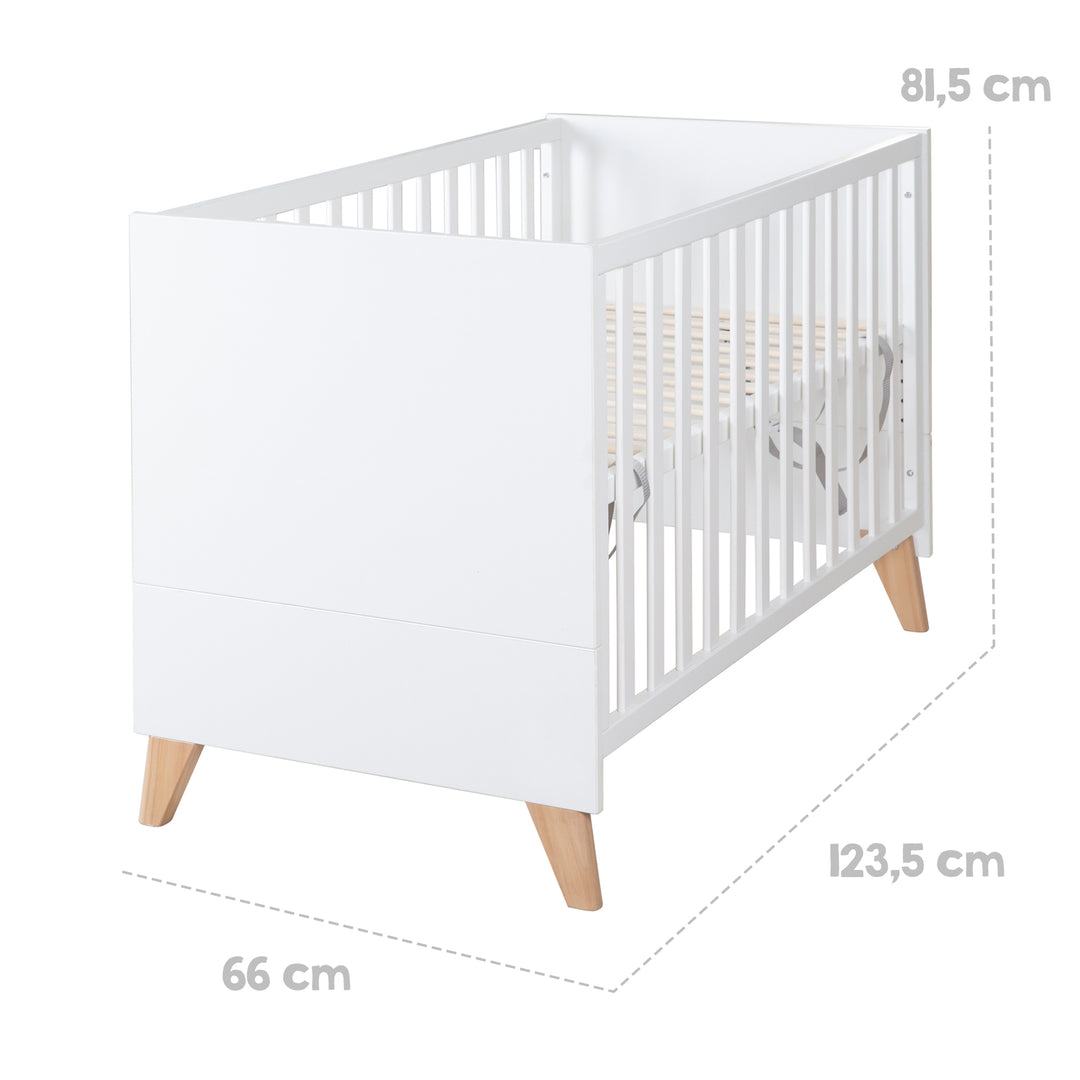 Habitación de bebé 'Leon' 3piezas - Modulares set de muebles - Blanco / decorado othello roble – Infografía (25/26)