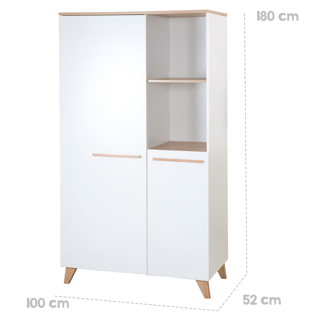 Habitación de bebé 'Leon' 3piezas - Modulares set de muebles - Blanco / decorado othello roble – Infografía (26/26)