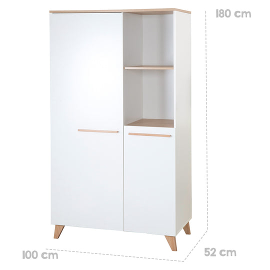 Habitación de bebé 'Leon' 3piezas - Modulares set de muebles - Blanco / decorado othello roble – Infografía (26/26)