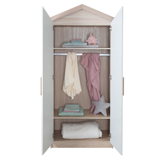 Chambre de bébé set cabane 3pièces en aspect maison - Blanc / décor chêne – Détourage (10/25)