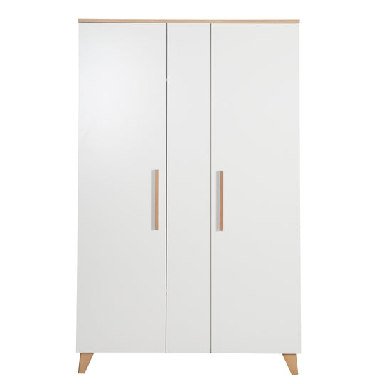 Room Set 'Leon' 3-Piece - Convertible Cot Bed 70x140 + Chest of Drawers + Cabinet 2,5-Door - White / Oak – Cutout (11/27)