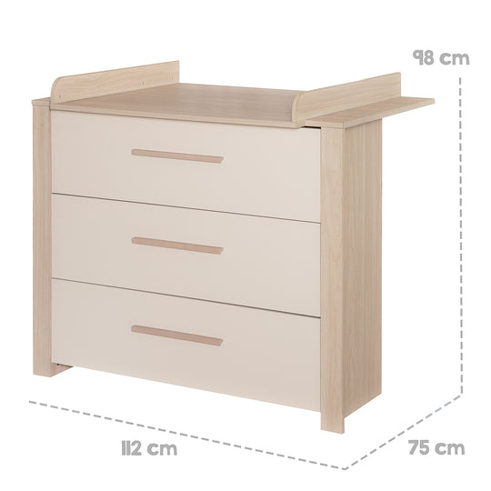 Children's Room Set 3-Piece 'Momo' - Solid Wood Handles - Cashmere / Tristan Oak – Infographic (14/23)