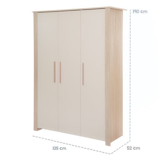 Children's Room Set 3-Piece 'Momo' - Solid Wood Handles - Cashmere / Tristan Oak – Infographic (20/23)