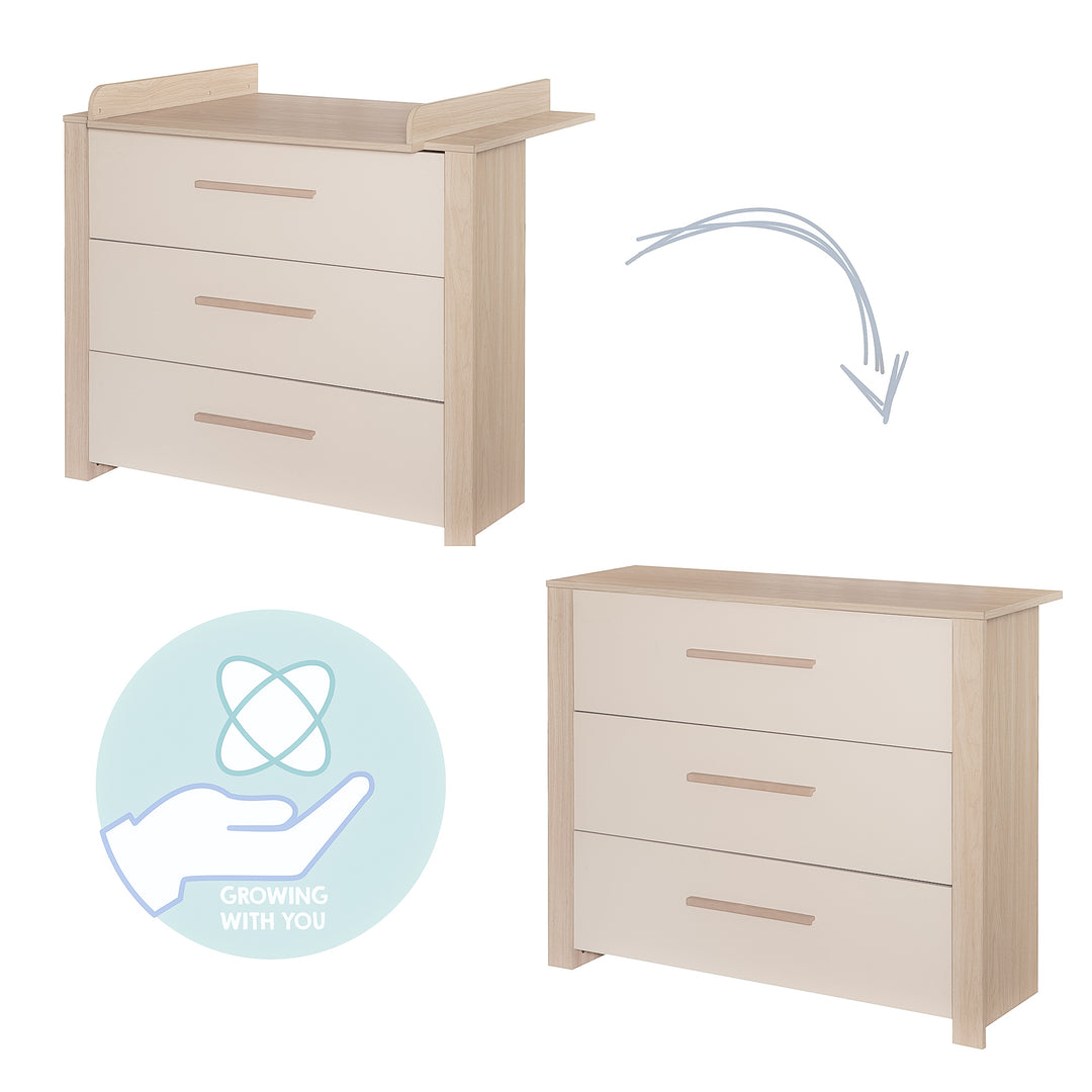 Children's Room Set 3-Piece 'Momo' - Solid Wood Handles - Cashmere / Tristan Oak – Infographic (11/23)