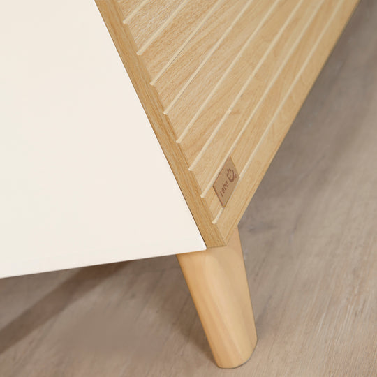Nursery Set 'Theo' 3-Piece - Bed 70x140 + Changing Table + Wardrobe - White / Oak – Detail Image (24/47)