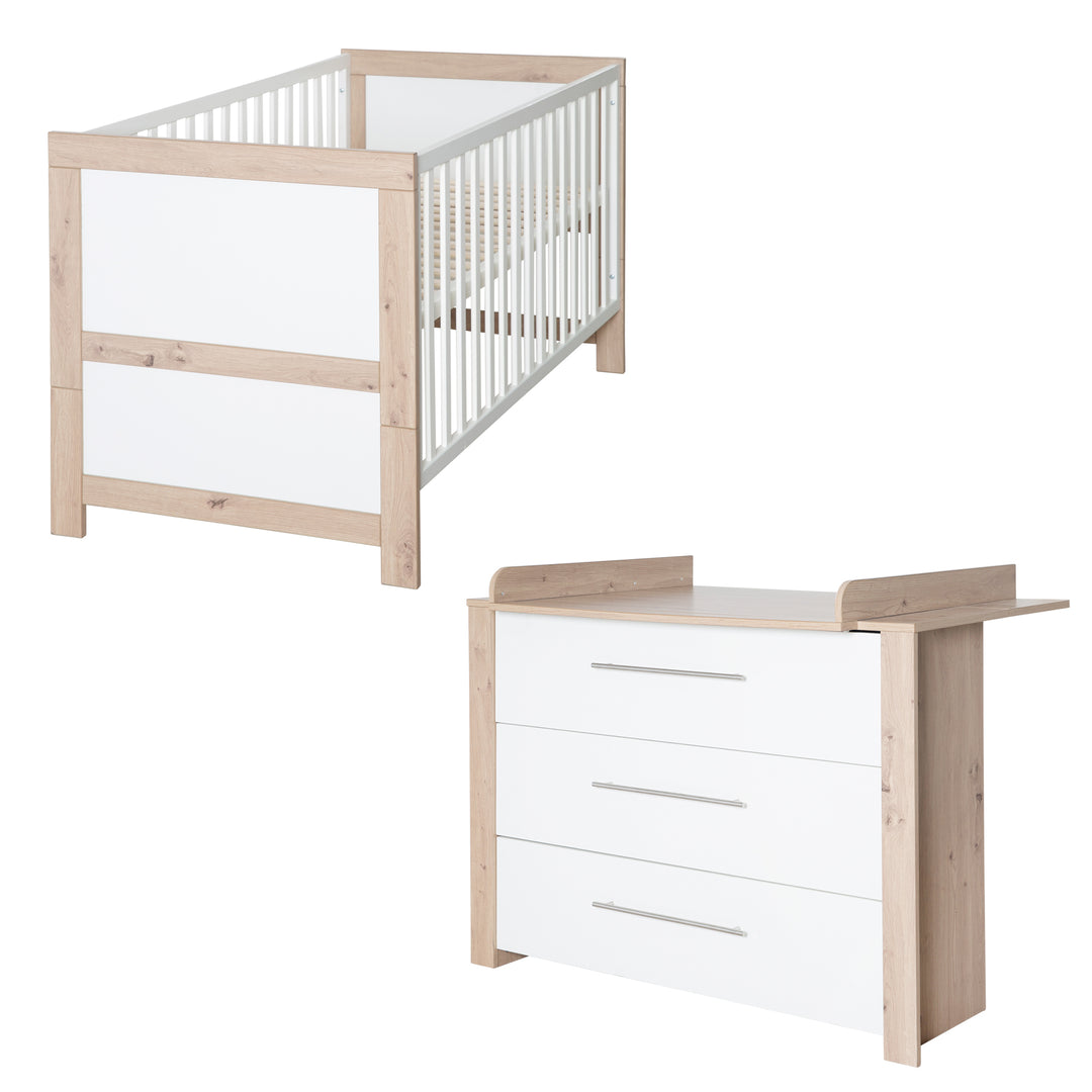 Furniture Set 'Malo', Including Baby/Children's Bed 70 x 140 cm & Changing Table