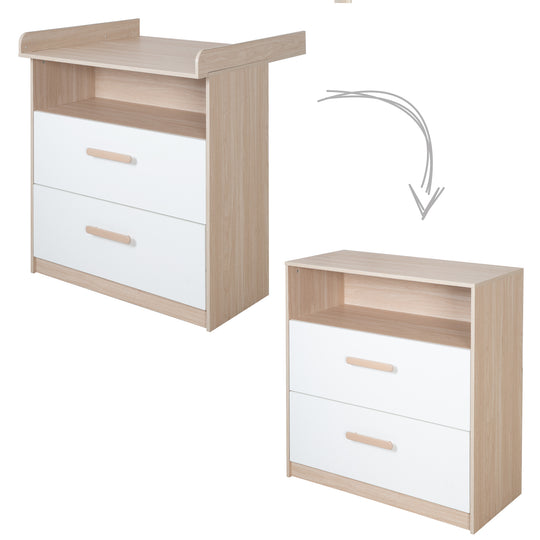 Mobilier bébé set cabane 2pièces - Blanc / décor chêne – Détourage (8/18)