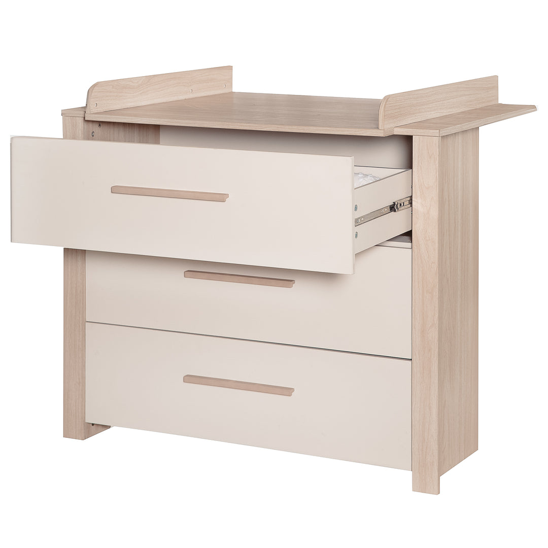Furniture Set 'Momo' 2-Piece - Children's Bed 70x140 + Changing Table - Cashmere / Tristan Oak – Cutout (13/15)