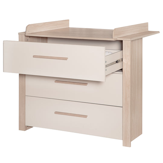 Furniture Set 'Momo' 2-Piece - Children's Bed 70x140 + Changing Table - Cashmere / Tristan Oak – Cutout (13/15)