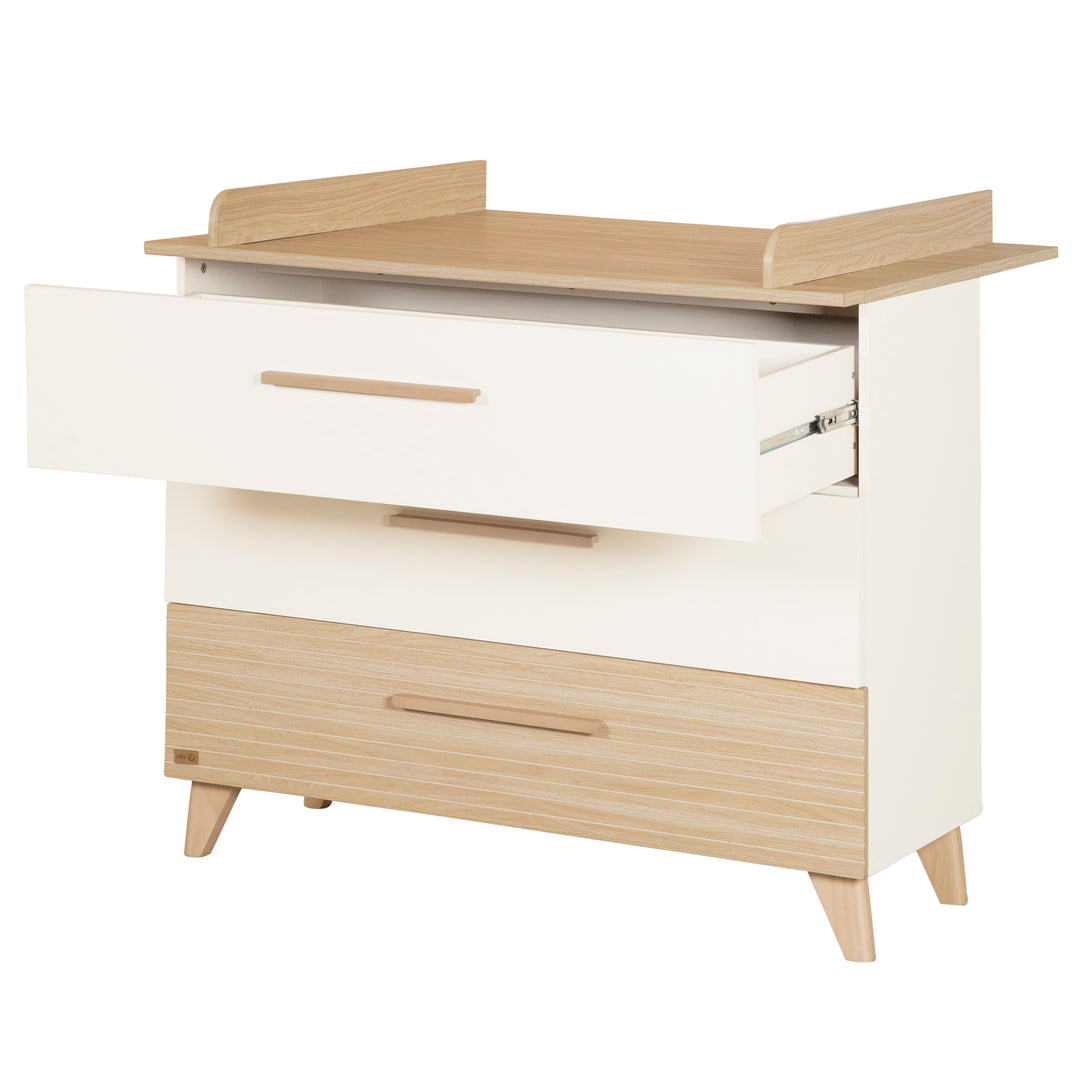 Furniture Set 'Theo' 2-Piece - Umbaubares Baby Cot 70x140 + Changing Table - White / Oak – Cutout (14/36)