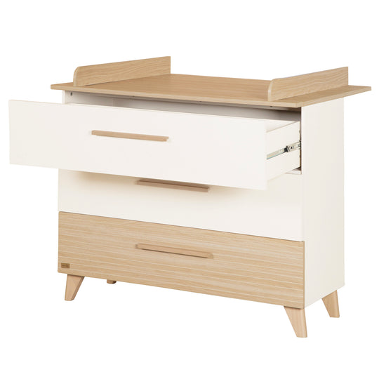 Furniture Set 'Theo' 2-Piece - Umbaubares Baby Cot 70x140 + Changing Table - White / Oak – Cutout (14/36)
