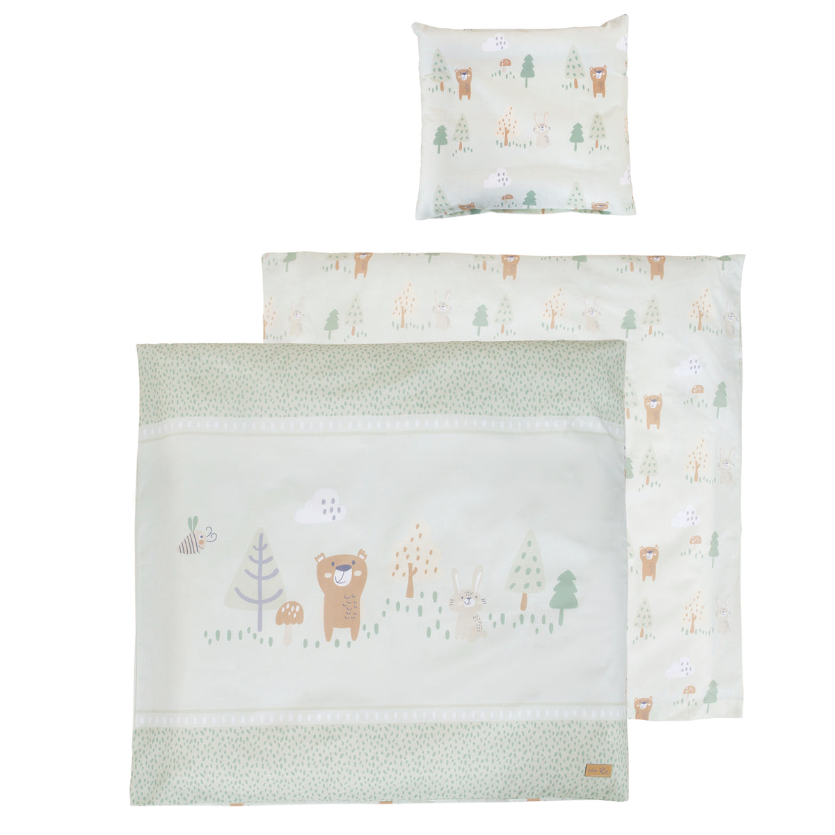 Biancheria per culla 'Woodland Buddies' 80 x 80 cm - Rivestimenti in cotone - Verde pastello – Ritaglio (1/15)