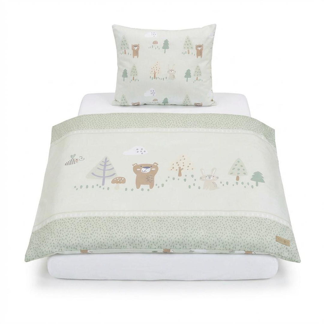 Cradle Bedding 'Woodland Buddies' 80 x 80 cm - Cotton Covers - Pastel Green – Cutout (15/15)