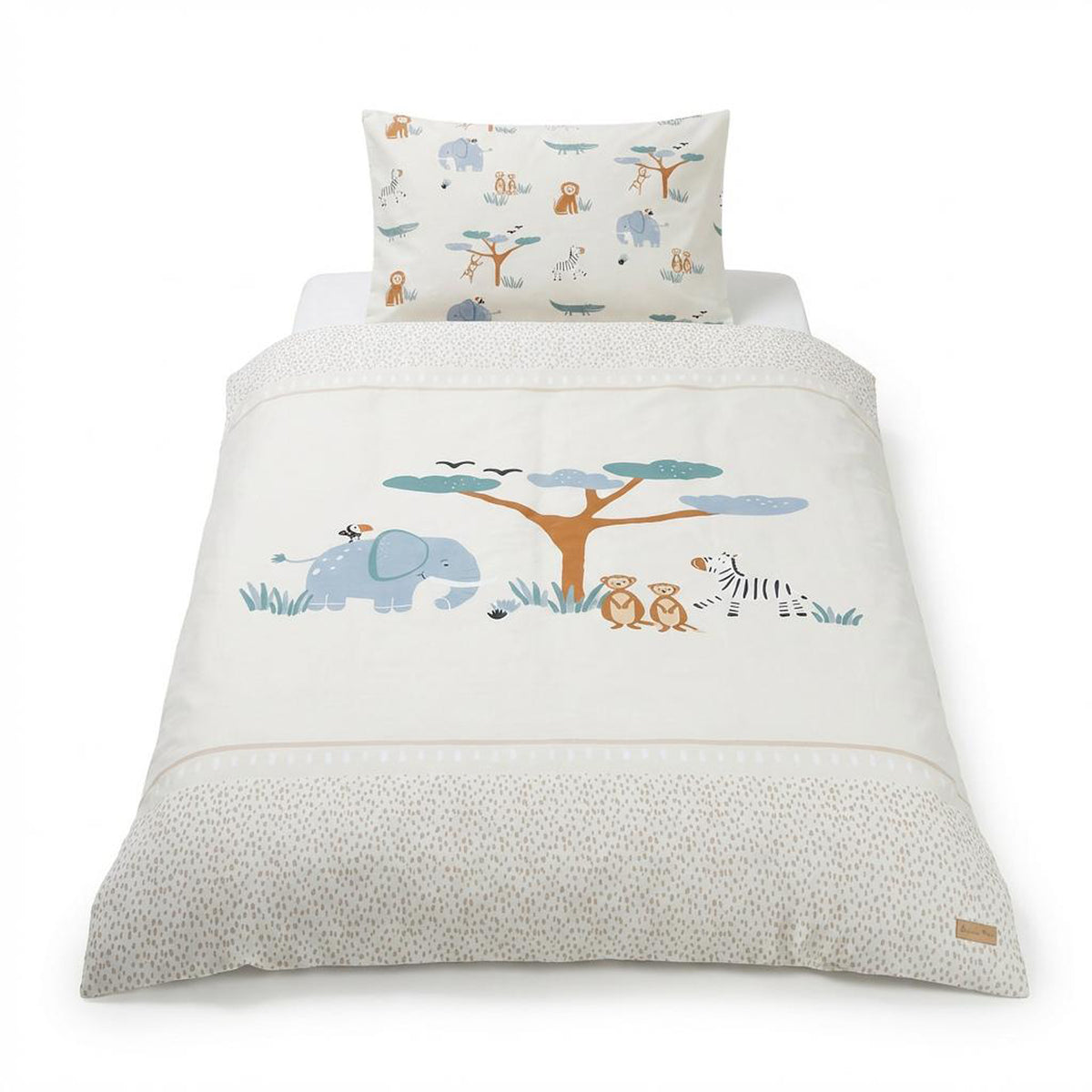 Biancheria per letto bambini 'Savanna Friends' - Copripiumino 100x135 + federa 40x60 - Beige – Ritaglio (1/8)