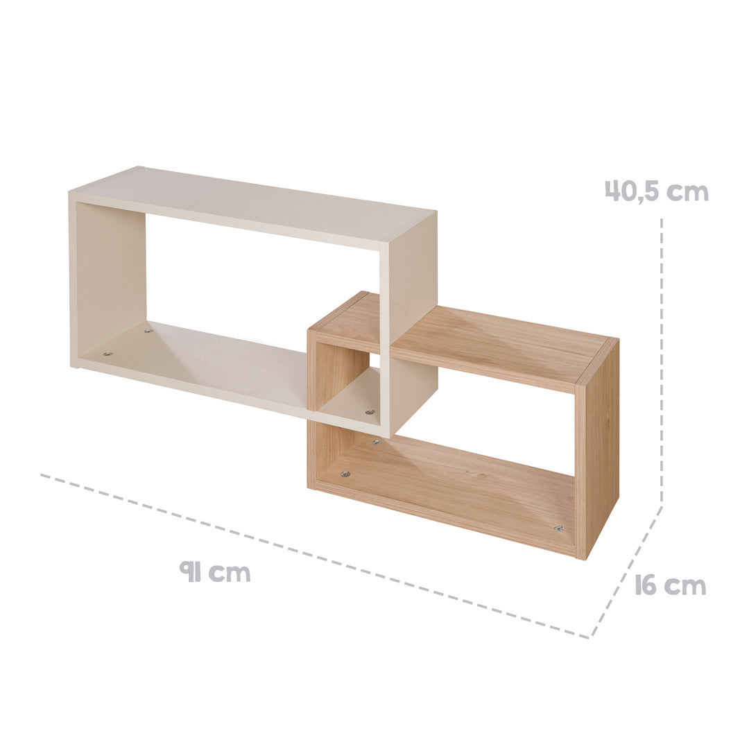 Wall Shelf with Open Compartments for Series Jil - Cashmere / Virgina Chestnut – Infographic (6/6)