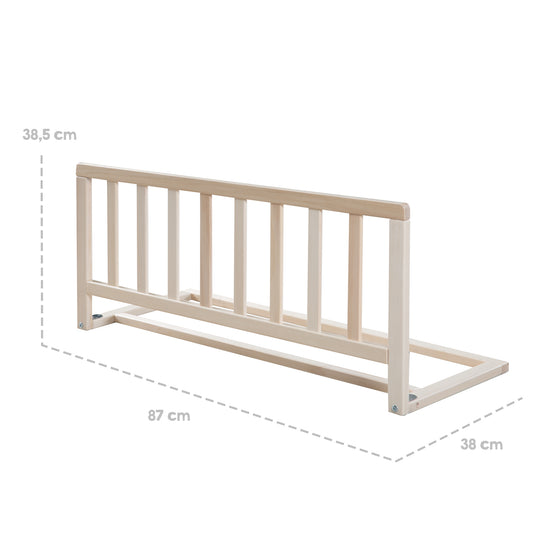 Bed Guard Rail 90 cm - Safe Safety Gate Made of Wood - Natural – Infographic (3/3)