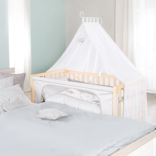 Room Bed 'Jumbo twins grau' 60 x 120 cm + Textilausstattung - Holz natur – Milieubild (6/10)