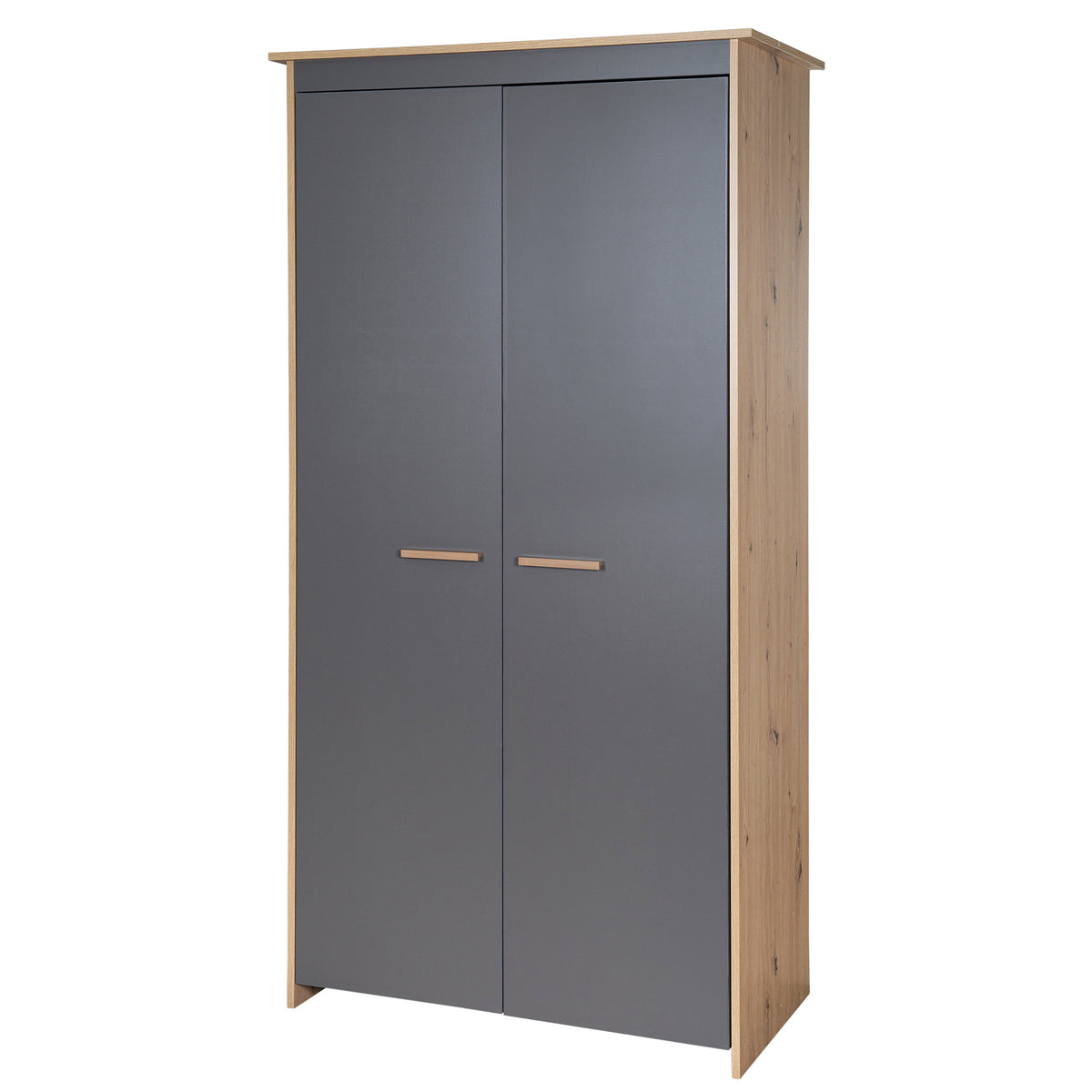Children's Wardrobe 2-Door 'Anna' - Anthracite / Decor Kent Oak – Cutout (1/8)