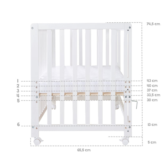 Room Bed 'Jumbo twins grau' 60 x 120 cm + Textilausstattung - Holz natur – Infografik (9/10)