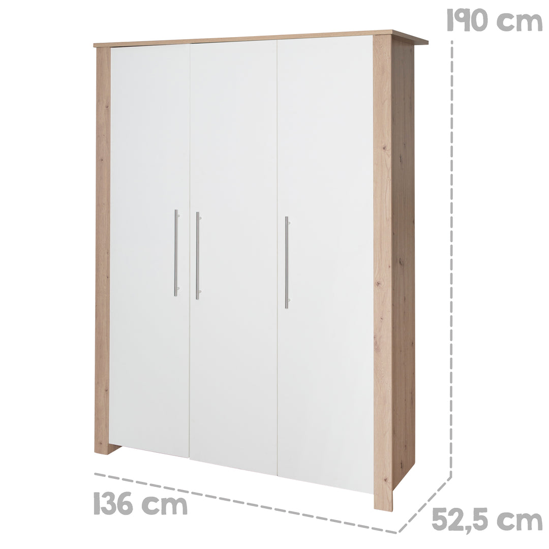 Kinderzimmer 'Malo' inkl. Baby-/Kinderbett 70x140, Kleiderschrank & Wickelkommode – Infografik (26/30)