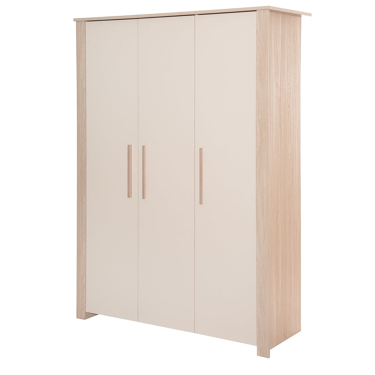 Armadio per bambini 3ante 'Momo' con maniglie in legno massello - Cashmere / tristan rovere – Ritaglio (1/9)