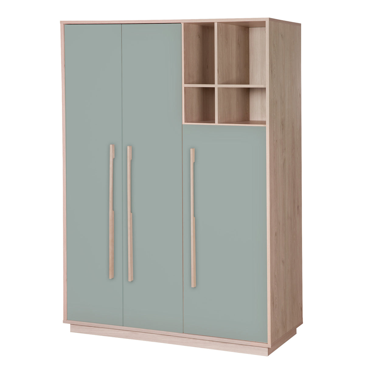 Armoire 'Selva' 3portes avec ouvert compartiment - Soft-close - Reed green / virginia chestnut – Détourage (1/8)