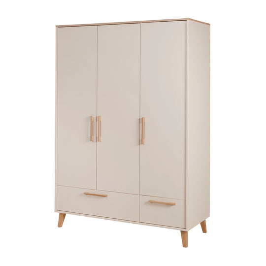 Armoire 'Jil' 3portes avec 2 tiroirs - Cashmere / chestnut – Détourage (6/10)