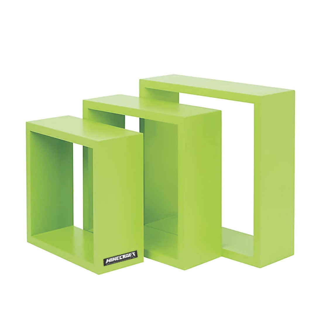 Wandregale 'Minecraft' - 3er Set - Cubes in verschiedenen Größen - Hellgrün – Freisteller (1/2)