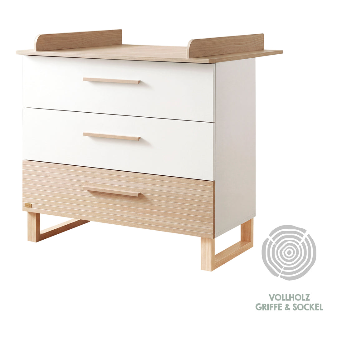 Changing Table 'Noah' with Drawers - Convertible - White / Tristan Oak – Infographic (5/13)